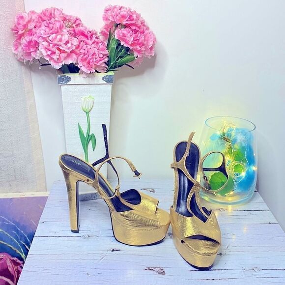 Aldo Shoes - 🌷ALDO🌷 GORGEOUS Gold Platform Stiletto Heels NWOT